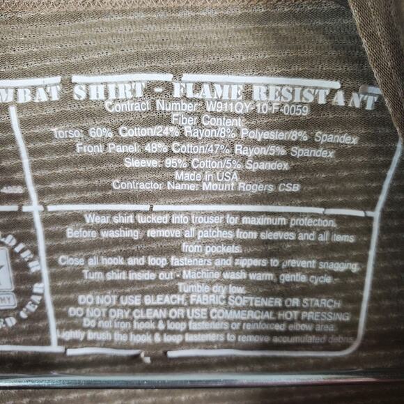 MASSIF FR ARMY ACU COMBAT SHIRT FLAME RESISTANT Sz Large NWT USA Military - Picture 11 of 13